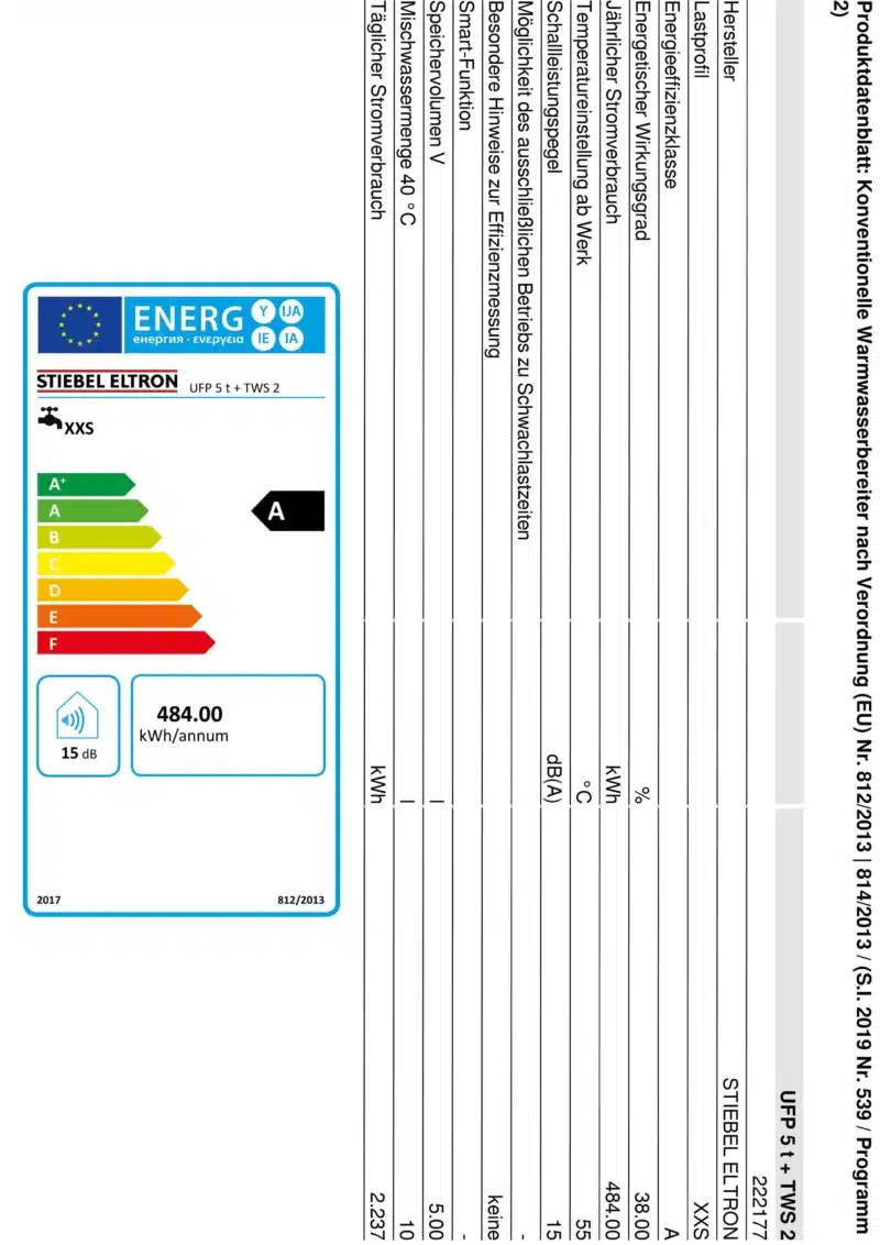 Datenblatt-Warmwasserboiler